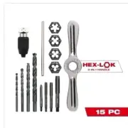 Milwaukee 15PC SAE Tap and Die Set with Hex-LOK 2-in-1 Handle 49-22-5602 NEW