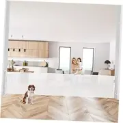 145 Inch Retractable Baby Gates Extra Wide Dog (35" Tall x 145" Wide) White