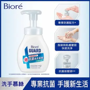 【Biore 蜜妮】GUARD 抗菌洗手慕絲 本體250ml(尤加利香)