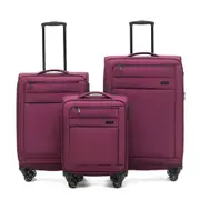 3pc Tosca Sky Runner Travel Durable Rolling Suitcase Luggage Bag Set Velvet