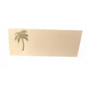 50 Gold Palm Tree Tent Style Ivory place cards 4.25" x 1.75 folded