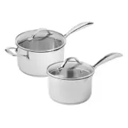 NEW Scanpan STS Saucepan Set w/Lids 2pce