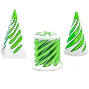 3 Pack Spiral Cone Toy,3D Printed Spiral Cone Fidget Toy,Mini Vortex Thread Illusion Desktop Decor Souvenir Gift for Anxiety Relaxing,White and Green