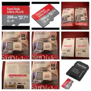 2 BUNDLE SanDisk Ultra Plus 256GB MicroSDXC card with Adapter