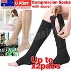 Compression Socks Knee High Support Stockings Open Toe 18-21mmHg Soft Unisex
