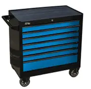 SP Tools SP40126 - Sumo Series Roller Cabinet - 7 Drawer Black with Blue Drawers