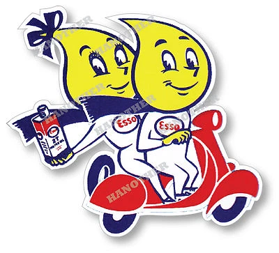 ESSO GASOLINE TWINS SUPER HIGH GLOSS OUTDOOR 4 INCH DECAL STICKER