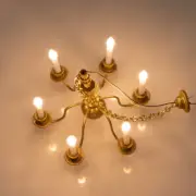 2 Pcs Model Chandelier Mini Dollhouse Lamps Sand Table Materials Light