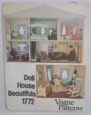 Vogue Pattern 1772 DOLL HOUSE BEAUTIFULS Vtg Canopy Bed Nursery Bathroom Decor