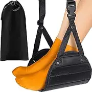 Airplane Footrest Best Travel Foot Rest Adjustable Foot Hammock with Premium Memory Foam - Portable Travel Foot Hammock Travel Accessories, Desk Foot Hammock, Comfy Foot Hanger for Travel and Office