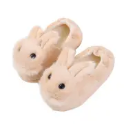 Kids Plush Cartoon Rabbit Cotton Slippers Warm Cozy Slipper for Boy Girl Toddler Kid Beige 14