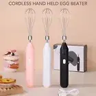 (White)Electric Hand Mixer Rechargeable Handheld Mixer Egg Beater Set Cordless