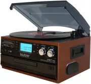 Boytone BT-22MS, Bluetooth Record Player Turntable, AM/FM Radio, Cassette, CD...