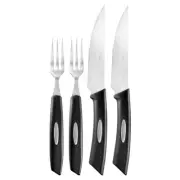 NEW Scanpan Classic Texas Steak Knife & Fork Set 4pce