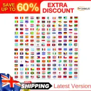 Stickers World Flags Waterproof PVC International Country 192 Stickers 384 Pcs