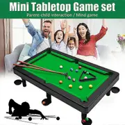 Rhafayre Mini tabletop pool table and pool set, small pool game with 11 balls, 2 pool cues, tripod, home bar and desk game