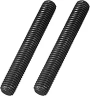 uxcell 5/8" x 4.35" Fully All Threaded Rod, 2Pcs B7 Alloy Steel Long Threaded Screw Right Hand Threads Fully Studding Rod Bar for Furniture Mounting Assembly Fastening, Black