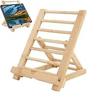Desk Tablet Holder - Folding Tablet Stand, Desktop Phone Stand | Adjustable Cookbook Holder with Charging Hole, Ideal for Tablets, Textbooks, Kitchen, Office, Study, Home Use, Recipe Display