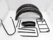 NEW NORTON 16H BLACK PAINTED MUDGUARD SET & STAYS WITH DUAL LINE