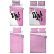 Clueless Icon Single Double Duvet Cover Set Girls Check Reversible Bedding