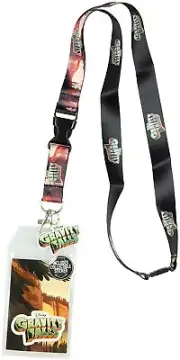 Disney Gravity Falls Forrest Scenery Lanyard Keychain ID Holder Gravity Falls