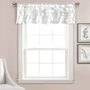 Lush Decor Lush Décor, White Gigi Valance Textured Window Kitchen Curtain