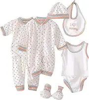 [Generic] 12 Month Girl Clothes 8PCS Tops+Hat+Pants Set Baby +Bib+Sock Outfits Boy Shose+Romper Girl Girls Outfits&Set Teen Girl Sweatpants Set