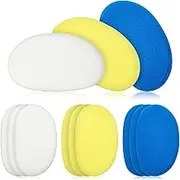 12 Pcs Mud Sponges for Clay Cleanup and Shaping Tools Sponges for Pottery Clay Ceramic Artists, Blue Yellow White (0.31 Inch Thick)