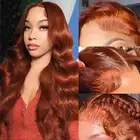 26 Inch Reddish Brown 13x6 Hd Lace Frontal Wig - Human Hair, 200 Density Body...