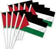 10 PCS Palestine Handheld Small Flag, Palestinians Hand held Mini Decor Decoration Banner