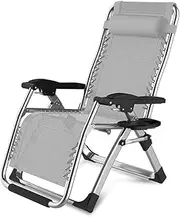 UYSOFRCV Outdoor Reclining Zero Gravity Chair with Cup Holder, Foldable Adjustable Lounger Chair for Patio Garden Beach Pool, Load Capacity 200 kg,Grey