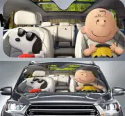 Snoopyy And Charli.e Sunshade, Snoopyy Car Sun Shade, Car Accessories Windshield