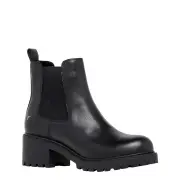 WISDOM BLACK LEATHER BOOTS
