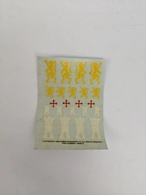 Warhammer Fantasy 1996 Games Workshop Bretonnia Sticker Transfer #1