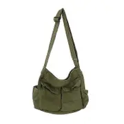 Canvas Messenger Bag Large Crossbody With Multiple Pockets