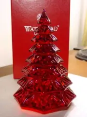Waterford Crystal Red CHRISTMAS TREE SCULPTURE Figurine - NEW IN BOX!
