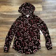 NoBo Christmas Pullover Juniors Small 3/5 Candy Came Black