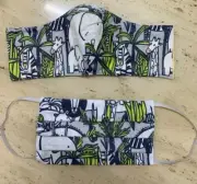 Cotton Face Mask 3 Layers Jungle Animal Safari Print Washable Reusable Handmade