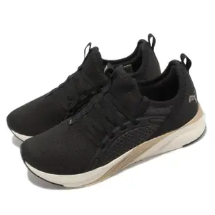 【PUMA】PUMA SOFTRIDE SOPHIA 黑金 女慢跑鞋 襪套式 KAORACER 37790301