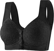 [Generic] Neck Bra Older Women Comfy Convenient Front Closure Bras No Underwire Supportive Bras Full Coverage Bra Large Sports for Women
