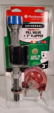 New Fluidmaster PerforMAX Fill Valve & 3" FlapperKit Universal K-400H-040