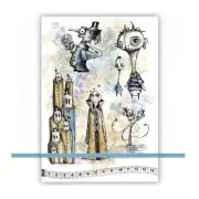 Halloween Monsters Vampire Quirky Clear Stamp Sheet 6" x 8"
