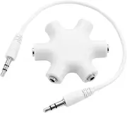 KICHOUSE Way Stereo Audio Splitter Snowflake Shape Headphone Adapter for Sharing Music with Friends Lightweight and Portable Design White
