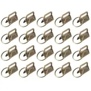 20Pcs 26mm Key Fob Hardware with Keychain Ring for Webbing, Dark Bronze
