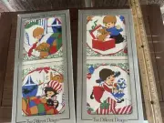 CERAMIC TRIVETS 4 JASCO SAN HO TRIVETS EACH WITH A DIFFERENT SCENE