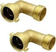 2 Pack Brass Garden Hose Elbow Connector Garden Hose Adapter Garden Hose Fitting