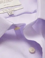 Hawes & Curtis Non Iron Lilac & White Textured Weave Extra Slim Shirt | Double Cuff Size: 16" collar, 36" sleeve
