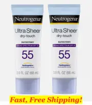 2X Neutrogena Ultra Sheer Dry-Touch Sunscreen Lotion SPF 55 3oz - 2 PACK - 2024
