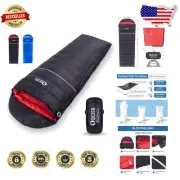 Ultralight Down Sleeping Bag - 600 Fill Power, Compact for Camping - Right Zip