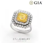 【CTJ】GIA 1克拉 FANCY YELLOW 18K金 黃彩鑽戒